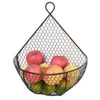 Rustic Chicken Wire Style Metal Fruit Baskets Wholesale Target Round  Metal Hanging Fruit Basket Kitchen Storage Organizer