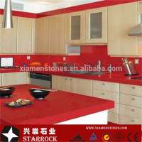 Wholesale artificial stone red sparkle quartz stone countertops