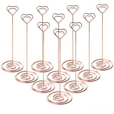 Tall Place Card Holders Creative Photo Holder Chrome Plated Rose Gold Metal Funny Heart Clip Desktop Decoration Memo Holders