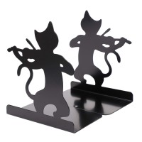 Metal Book Ends Heavy Duty Bookends Anti Slip Novelty Cat Bookends Book Holder Stand for Students Kids Children Non Slip Book En