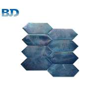 Bathroom Wall Long Hexagon Glass Mosaic Tile