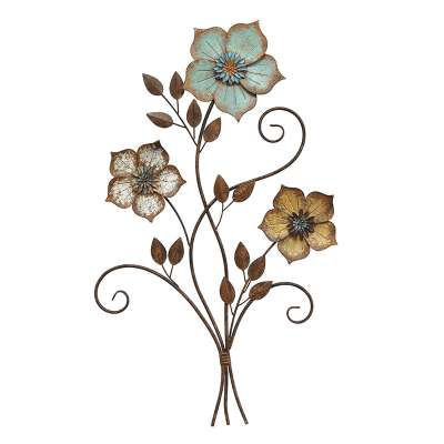 Hanssz Metal Artificial Decoration 3D Mural Home Fashionable Wedding Wall Flower