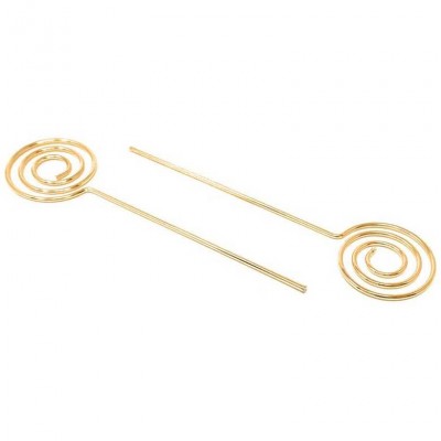 30psc DIY Gold Round Shape Ring Loop Craft Wire Clip Table Card Note Photo Memo Holder Metal Clamp Clay Decoration Accessory