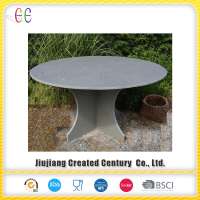 Outdoor round slate dining table