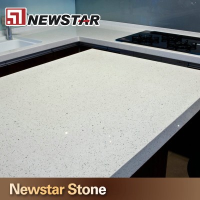 Newstar A quality Chinese white sparkle quartz countertop price india